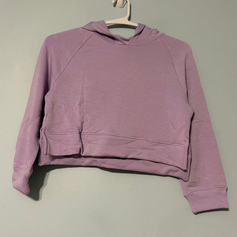 All in Motion Girl's XS 4/5 Lavender Purple Cropped Pullover Hoodie 2355